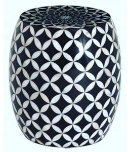 Mesa auxiliar de madera de diseño moderno con incrustaciones de hueso/resina, mesa de centro de diseño de lujo con incrustaciones de hueso para sala de estar - Product Image 3