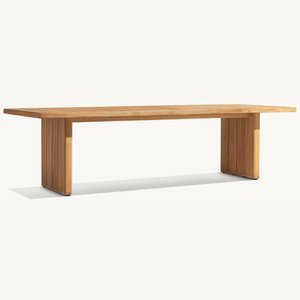 Table rectangulaire en teck au style moderne et épuré, idéale pour les salles à manger extérieures et durable. - Product Image 3