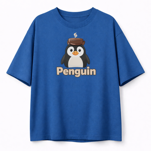 T-shirt Homme de Haute Qualité Penguin Brew Oversize en Coton Premium Streetwear avec Logo Café Unisexe Décontracté 2026 - Product Image 1