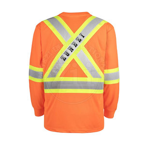 เสื้อกันไฟสะท้อนแสงแบบแห้งเร็ว ขายส่ง ไซส์ใหญ่ พร้อมโลโก้ มาตรฐาน ANSI Class 1 กันน้ำ มีไฟ LED ระบายอากาศได้ดี น้ำหนักเบา - Product Image 2