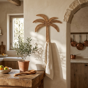 Gancho de Pared de Ratán Hecho a Mano con Forma de Palmera, Fabricante OEM ODM, Colgador Decorativo Personalizado para Abrigos, Toallas y Llaves, Venta al Por Mayor - Product Image 5