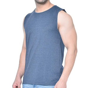 Custom Breathable <b>Mens</b> Gym <b>Singlet</b> O Neck Compression Stringer Tank Top 220G Cotton Quick Dry Fitness Bodybuilding Workout Activ - Product Image 5