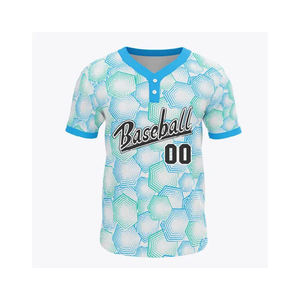 เสื้อเบสบอลซอฟต์บอลแบบไล่เฉดสีที่ออกแบบเองได้ สไตล์ฮิปฮอป ชุดกีฬา กระดุมสองเม็ด ระบายอากาศได้ดี พิมพ์ลายส่วนตัว ไซส์พลัส - Product Image 3