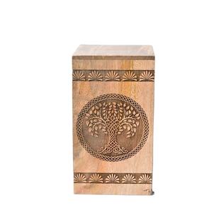 Urna de madera de mango para cenizas humanas Árbol DE LA VIDA Caja de madera Urna de cremación personalizada para cenizas Caja de urna de madera grande hecha a mano - Product Image 1