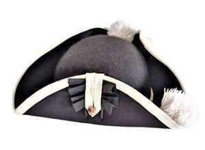 Chapeau de pirate tricorne pour adulte en feutre, casquette triangulaire pour déguisement d'Halloween, reproduction de chapeaux bicorne révolutionnaires - Product Image 5