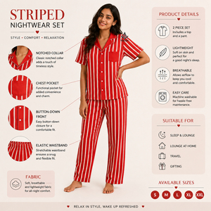 Vêtements grecs de la sororité Delta Sigma, regalia maçonnique, vêtements de nuit rayés rouge et blanc pour femmes, faciles à porter - Product Image 5