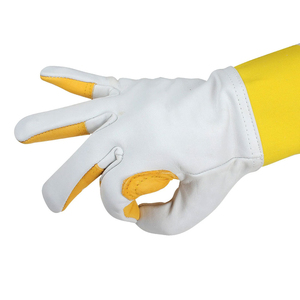 ถุงมือเลี้ยงผึ้งหนังแพะคุณภาพสูง พร้อมที่จับมือ ป้องกันการถูกต่อย ระบายอากาศได้ดี บุด้วยผ้าฝ้าย ป้องกันมือและแขน - Product Image 4