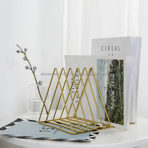 High Quality Gold Metal Bookends in Vintage Design with Adjustable <b>Stand</b> Perfect for Desk and Table Decorative Home Decor - Product Image 2