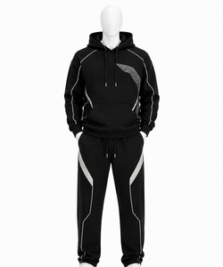 Ensemble de survêtements pour hommes en molleton personnalisé, vente en gros pour boutiques de streetwear américaines, commande en gros, marque privée pour la vente au détail - Product Image 2