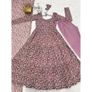 Beautiful Anarkali Gown <b>Set</b> <b>Modest</b> Pent and Dupatta for Parties - Product Image 2