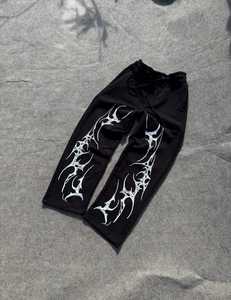 Pantalon de survêtement pour homme en coton noir léger, écologique, imperméable, coupe droite, avec cordon de serrage, coupe régulière, décontracté, automne - Product Image 4