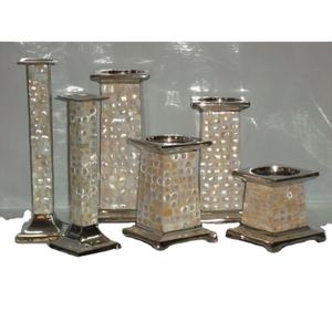 Porte-bougie en aluminium nickelé de haute qualité, pour la maison de luxe, élégant et Durable - Product Image 1