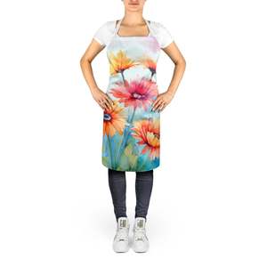 Gerbera margaritas acuarela grande Multicolor delantal de cocina Unisex adulto para cocinar hornear manualidades jardinería-servidor para hombres y mujeres - Product Image 2