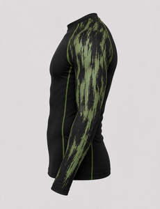T-shirt de compression à manches longues pour homme, personnalisé, séchage rapide, vert olive, pour la gym, le fitness et l'entraînement sportif - Product Image 3