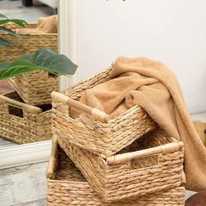 Top Product Water Hyacinth Home Storage Organizer <b>Picnic</b> <b>Basket</b> Customize Size Room Furniture Decor - Product Image 4