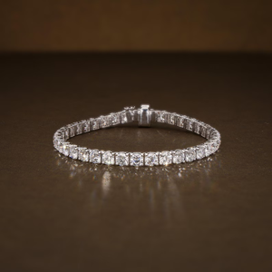 Bracelet tennis rond en diamants de laboratoire brillants 12,14 carats (CTW) couleur E-F, diamants certifiés VVS2, élégant cadeau de mariage pour elle - Product Image 1