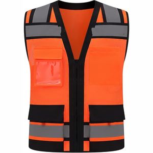 Chaleco de Trabajo Reflectante con Logotipo Personalizado para Seguridad Industrial y Construcción, Ropa Exterior Informal de Otoño, Ecológica, con Bolsillos - Product Image 5