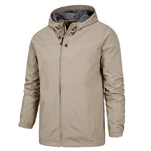Veste de course décontractée pour homme, coupe-vent, imperméable, respirante, en PU, avec fermeture éclair intégrale, ajustable, coloris vert olive, kaki, rouge, bleu marine - Product Image 4