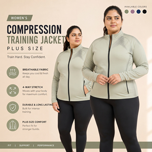 Custom OEM Yoga <b>Compression</b> Jackets Women's Plus Size Printed Zipper Jacket Spandex Polyester Quick Dry Gym Workout Jackets - Product Image 3