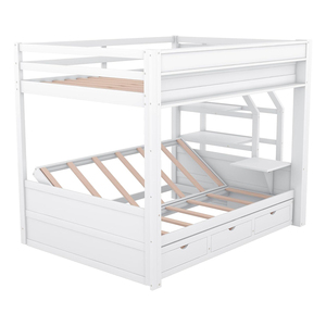 Chất Lượng Cao Thiết Kế Hiện Đại Bằng Gỗ <span class=keywords><strong>Futon</strong></span> Giường Tầng Khung Đầy Đủ Trên Ghế Với Cầu Thang Bàn Cạnh Giường Ngủ 3 Ngăn Kéo Trẻ Em Của Nhà Sử Dụng - Product Image 2