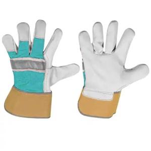 Gants de sécurité en cuir pour monteurs canadiens, en cuir de vachette grainé fluorescent, résistants à la chaleur, gants de travail industriels certifiés CE - Product Image 2