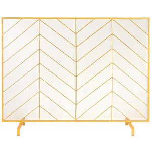 Robusto Schermo Protettivo per Caminetto in Rete di Ferro 38.6"L X 29.8"H a Pannello Singolo - Installazione Semplice - Product Image 1