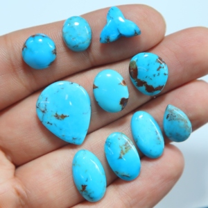 Turquesa de Arizona, Turquesa Azul Natural, Gemas Sueltas de Formas Mixtas, Cabujón para la Elaboración de Joyas - Product Image 4