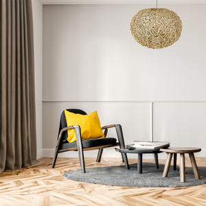 Abat-jour sphérique en rotin blanc tressé, best-seller - Product Image 3