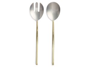 Durable Rustproof Metal Salad <b>Server</b> Spoon And Fork For Daily Kitchen Use <b>Buffet</b> Counter And Party Food Presentation - Product Image 3
