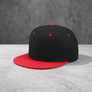 Gorra Unisex Negra y Roja Ajustable con Cierre a Presión, de Algodón Transpirable, Estilo Urbano, Casual, para Exteriores, para Adultos, para las Cuatro Estaciones - Product Image 1