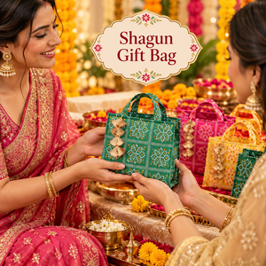 Bolso de mano indio hecho a mano con estampado Bandhani y 2 asas bordadas, ideal para bodas, Haldi, Mehndi y regalos de boda. - Product Image 1
