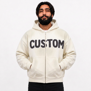 Fournisseur de sweats à capuche pour hommes en coton molletonné, coupe oversize, style streetwear, marque privée, commandes en gros pour acheteurs américains - Product Image 2