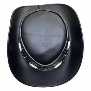 Sombrero de Vaquero de Cuero Genuino, Estilo Vaquero Occidental, Protección Solar para Actividades al Aire Libre, Duradero, Ajustable, Hecho a Mano, para Festivales - Product Image 6