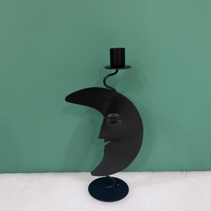 เชิงเทียนเหล็กทรงดวงจันทร์ตกแต่งสีดำตกแต่งบ้าน - Product Image 5