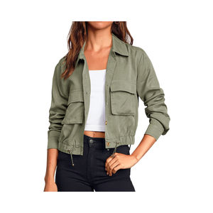 Chaqueta Corta Estilo Safari Vintage para Mujer, Ligera, Holgada, con Botones, Logotipo Frontal, Resistente al Viento, para Verano - Product Image 3