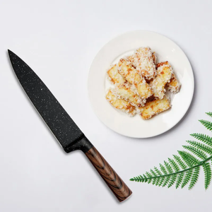 Juego de cuchillos de cocina profesionales de 6 piezas de acero inoxidable de lujo, hechos a mano con mango de madera. - Product Image 4