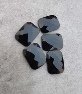 Onyx noir naturel, forme rectangulaire coussin, taille à carreaux, calibré, pierre précieuse en vrac pour bijoux - Product Image 6