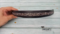 MS TECHIFY EXPORTS Fronture de Cheval en Cuir Noir de Luxe avec Strass en Cristal Argenté |   Boîte équestre rembourrée incurvée de taille personnalisée