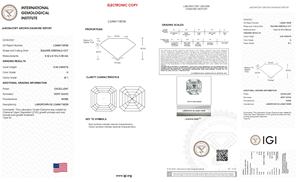 Venta al por mayor IGI Certificado de alta calidad 5,04 quilates SI1 Lab Grown Emerald Square Diamond Loose Gemstone - Product Image 5