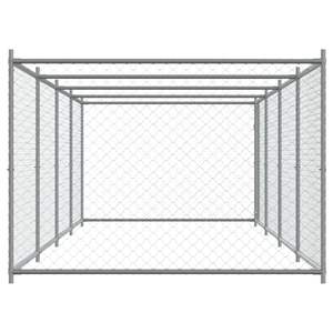 Jaula para Perros de Acero Galvanizado Gris Resistente de 8x2x1.5 Metros - Product Image 5