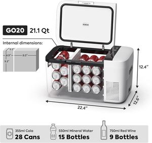 Refrigerador de Doble Zona de 12 Voltios, Refrigerador para Automóvil de 12V con Compresor Secop, Control Independiente, DC y AC, Congelador Portátil - Product Image 3