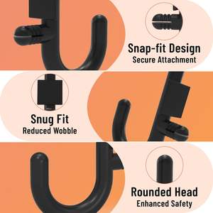 HUHOLE 100 Piezas Ganchos en J de Plástico Negro, Tipo Gancho Deslizante, Accesorios para Tablero Perforado, Uso Industrial General - Product Image 5