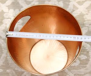 Handmade Pure Copper Hammered Champagne Cooler Bucket Large Beverage <b>Ice</b> Tub with Decorative <b>Ring</b> Handles for Luxury Hotels - Product Image 2