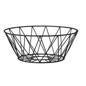Cesta de Almacenamiento Redonda de Metal Negro con Diseño de Ondas para Frutas, Verduras y Aperitivos, para Decorar la Cocina o la Sala de Estar - Product Image 4