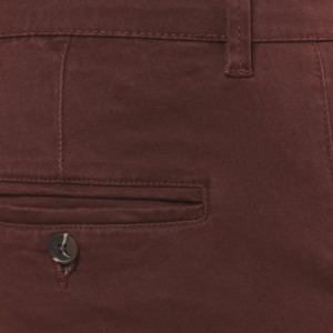 Men's Burgundy Straight Fit Polyester Oxford <b>Trousers</b> Mid Waist Button Fly Flat Front Casual <b>Summer</b> Lightweight Breathable - Product Image 4