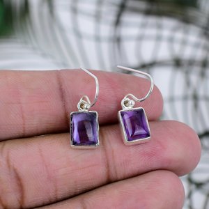 Exclusive Trendy Natural Purple Amethyst 925 Sterling <b>Silver</b> <b>Dangle</b> <b>Earring</b> for Woman 925 Sterling <b>Silver</b> Handmade Jewelry - Product Image 1