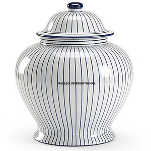 Unique Pattern Luxury Style Glossy Gold Color Table Ginger Jar for Gifting Purpose Set of 2 Embossed Texture - Product Image 2