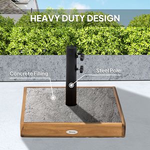 Base per Ombrellone da Giardino Quadrata Rinforzata da 42 Libbre in Cemento per Pali da 1.25'/1.5" - Supporto per Ombrellone da Esterno per Prato e Piscine - Product Image 5