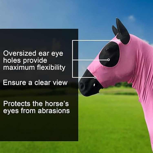 Capucha elástica para caballo con cremallera, cubre cuello y orejas, equipo ecuestre - Product Image 6