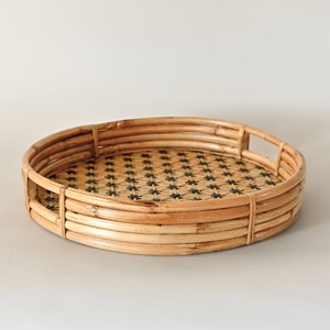 Decorative tray for <b>dining</b> <b>tables</b> hand-weave <b>rattan</b> trays tiramisu snack drink display organizer - Product Image 4